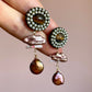 Pearl and Scarab Earring
