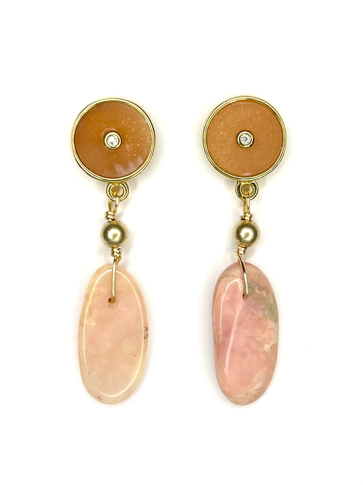 Pink Opal Drop Earring