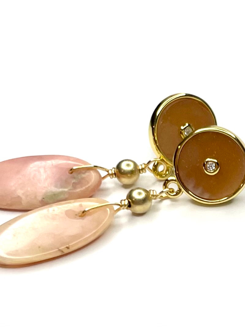 Pink Opal Drop Earring