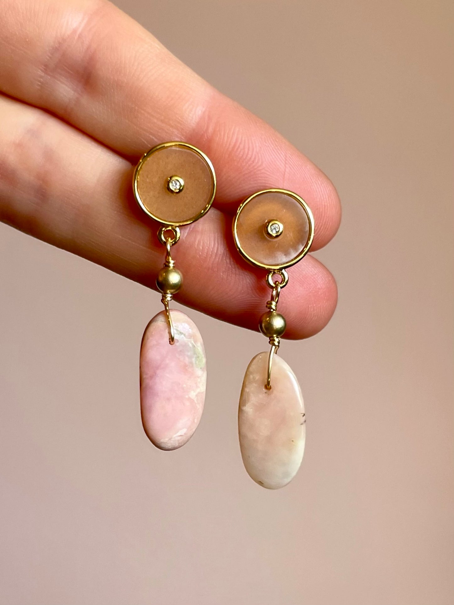 Pink Opal Drop Earring