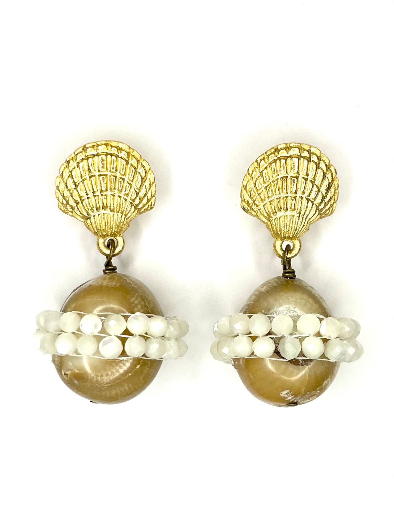 Taupe Coral Saturn Earring